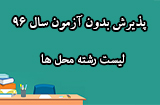 لیست رشته های بدون آزمون سال 96 دانشگاه پیام نور