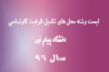رشته محل های تکمیل ظرفیت کارشناسی پیام نور